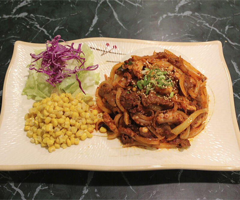 Beef Baby Octopus Over Rice